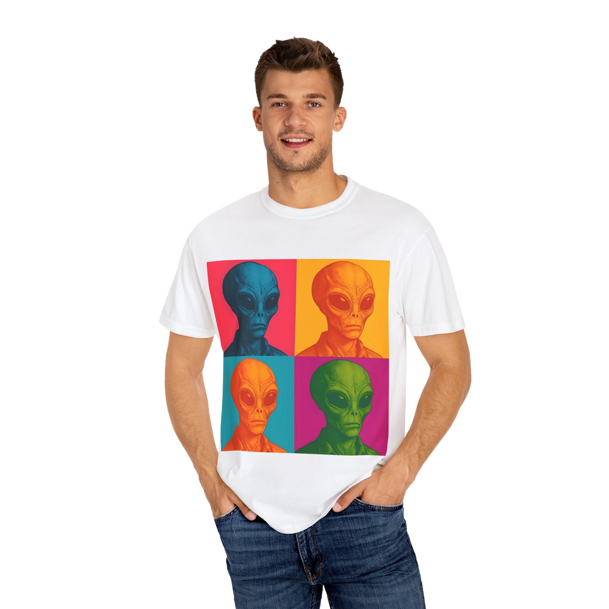 Pop Art Alien T-Shirt | Casual Wear, Gifts for Sci-Fi Fans, Vintage Style, Unisex Graphic Tee, Summer Fashion