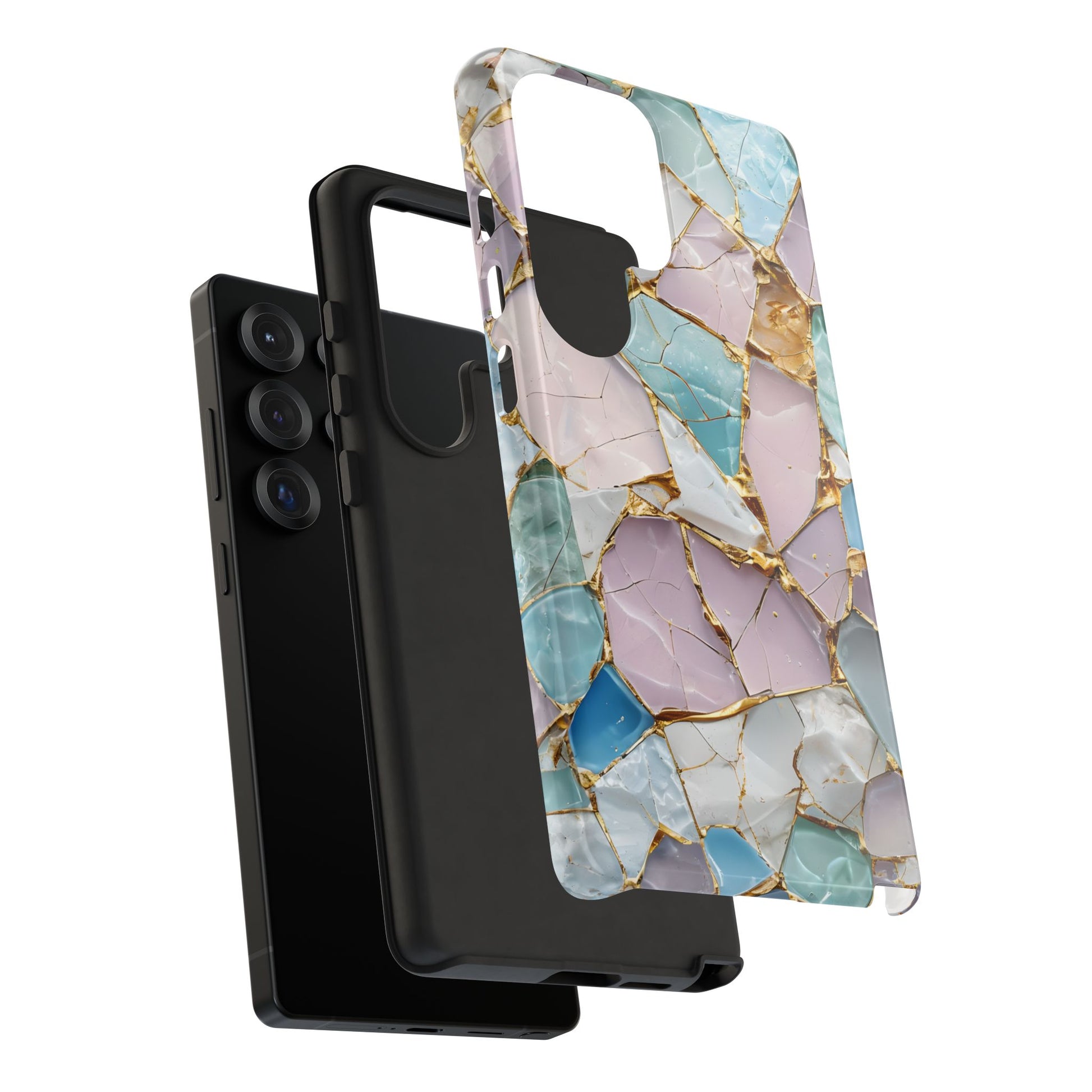 Colorful Phone Case - Tough Cases with Elegant Marble Design, Stylish Cover for Everyday Use, Gift for Her, Tech Accessory