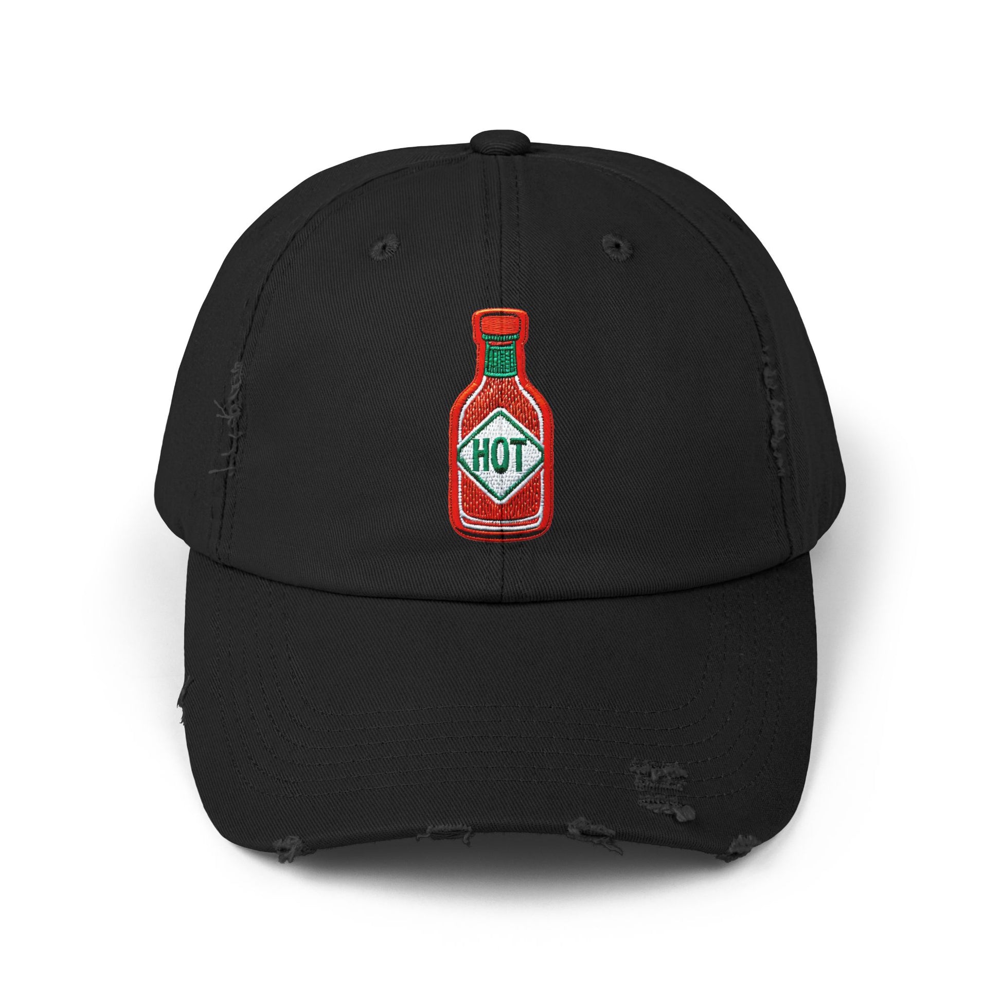 Hot Sauce Distressed Cap, Unisex Cap, Foodie Gift, Summer Accessory, Casual Hat, BBQ Style