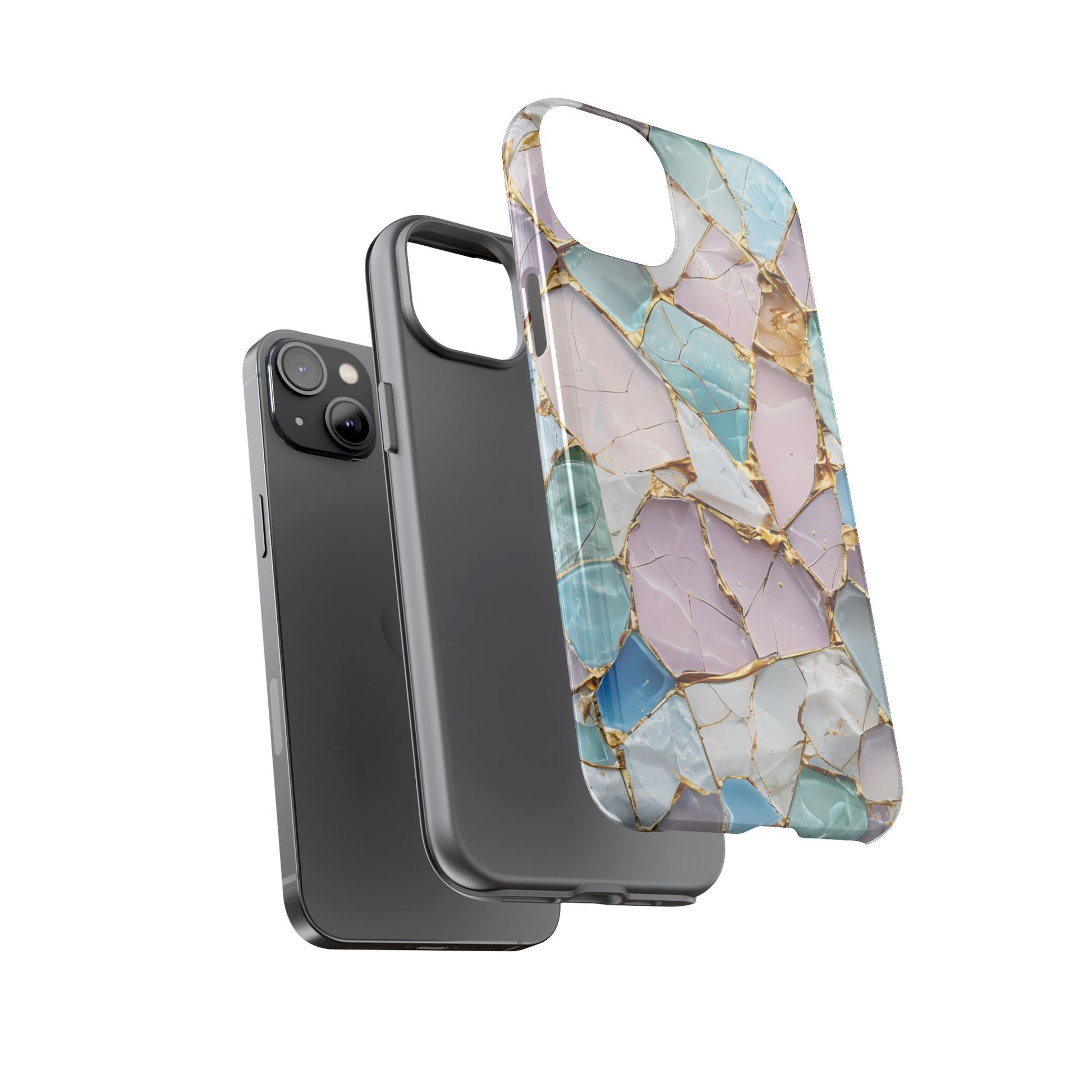 Colorful Phone Case - Tough Cases with Elegant Marble Design, Stylish Cover for Everyday Use, Gift for Her, Tech Accessory