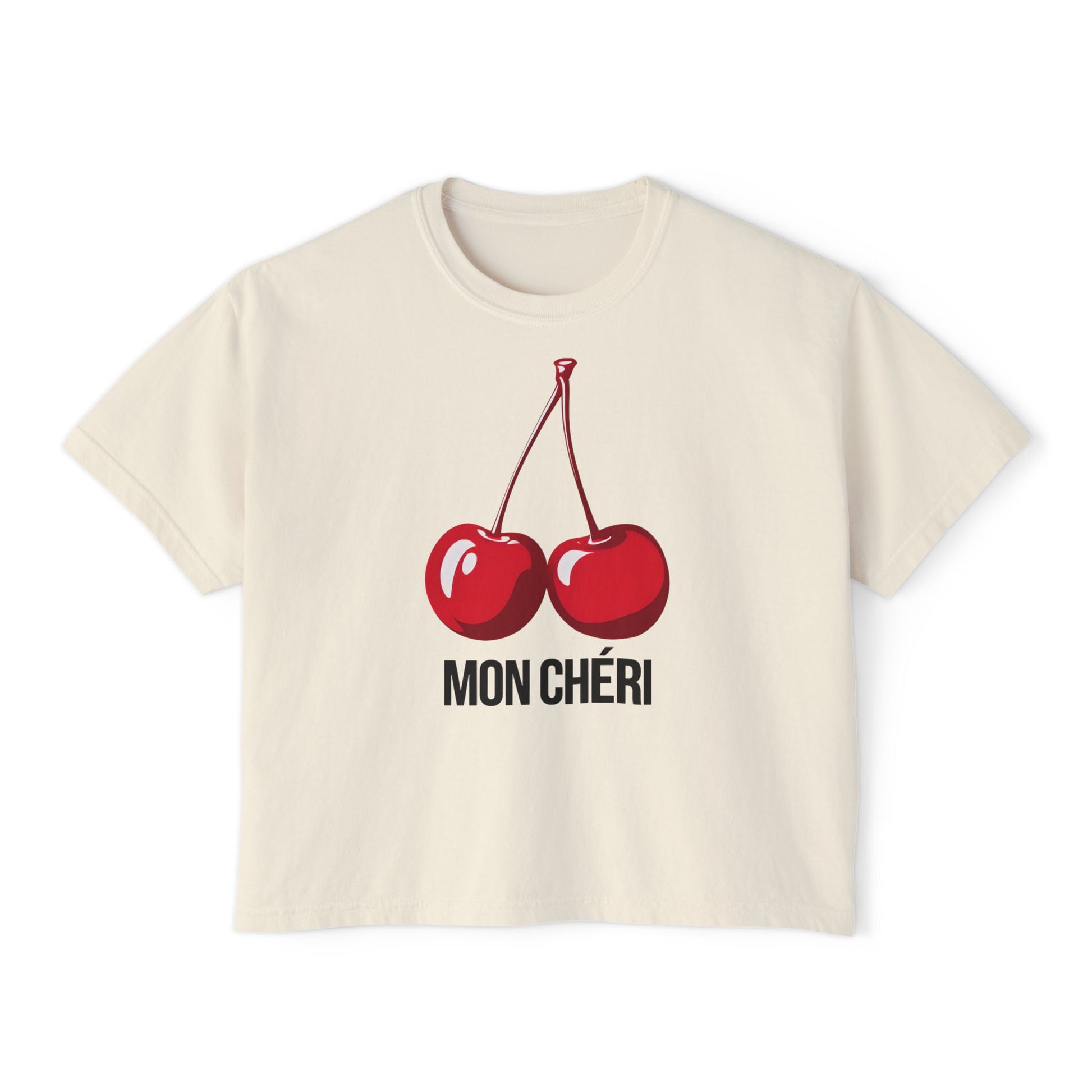 Chic Cherry Women's Boxy Tee, Casual T-Shirt, Summer Top, Gift for Her, Trendy Graphic Tee