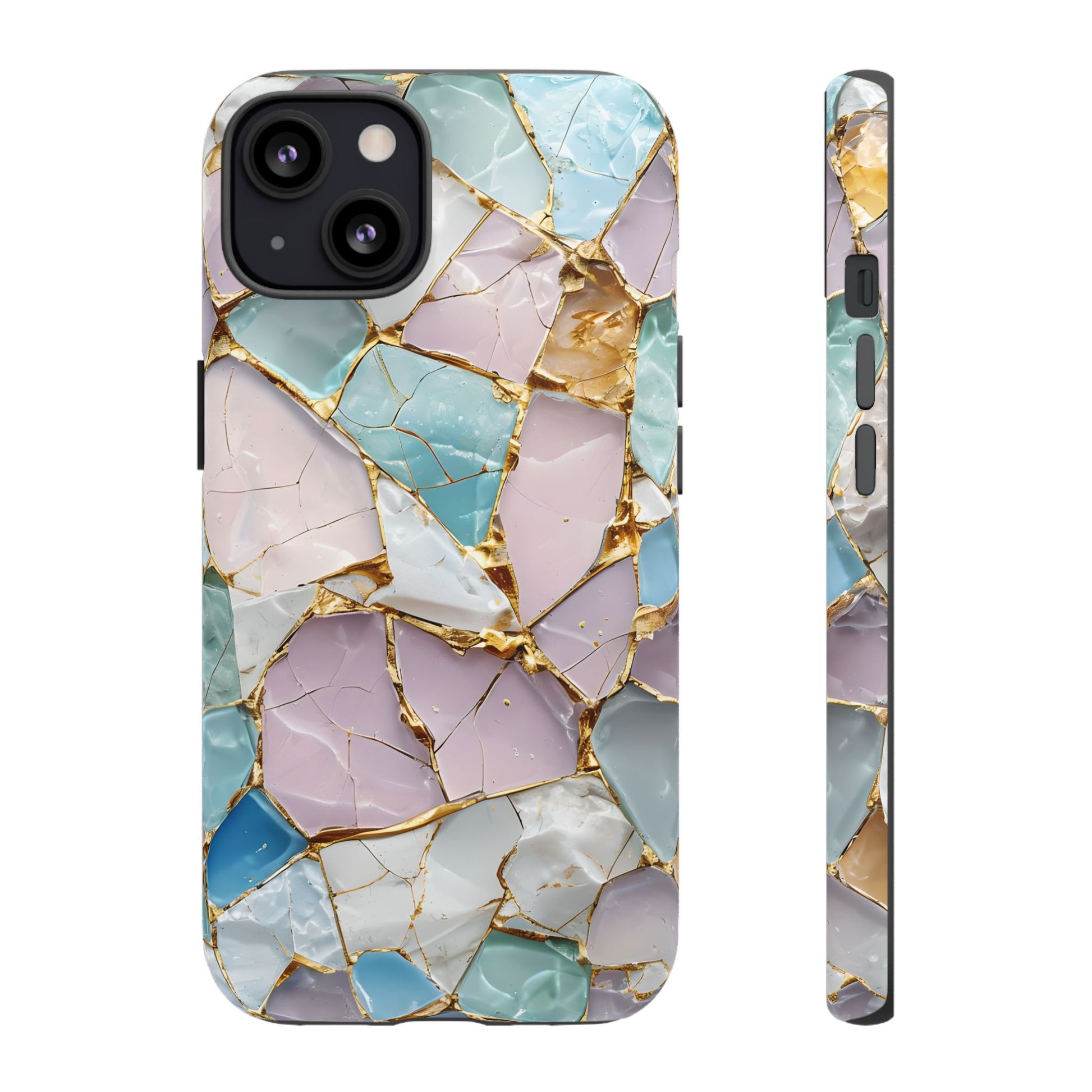 Colorful Phone Case - Tough Cases with Elegant Marble Design, Stylish Cover for Everyday Use, Gift for Her, Tech Accessory