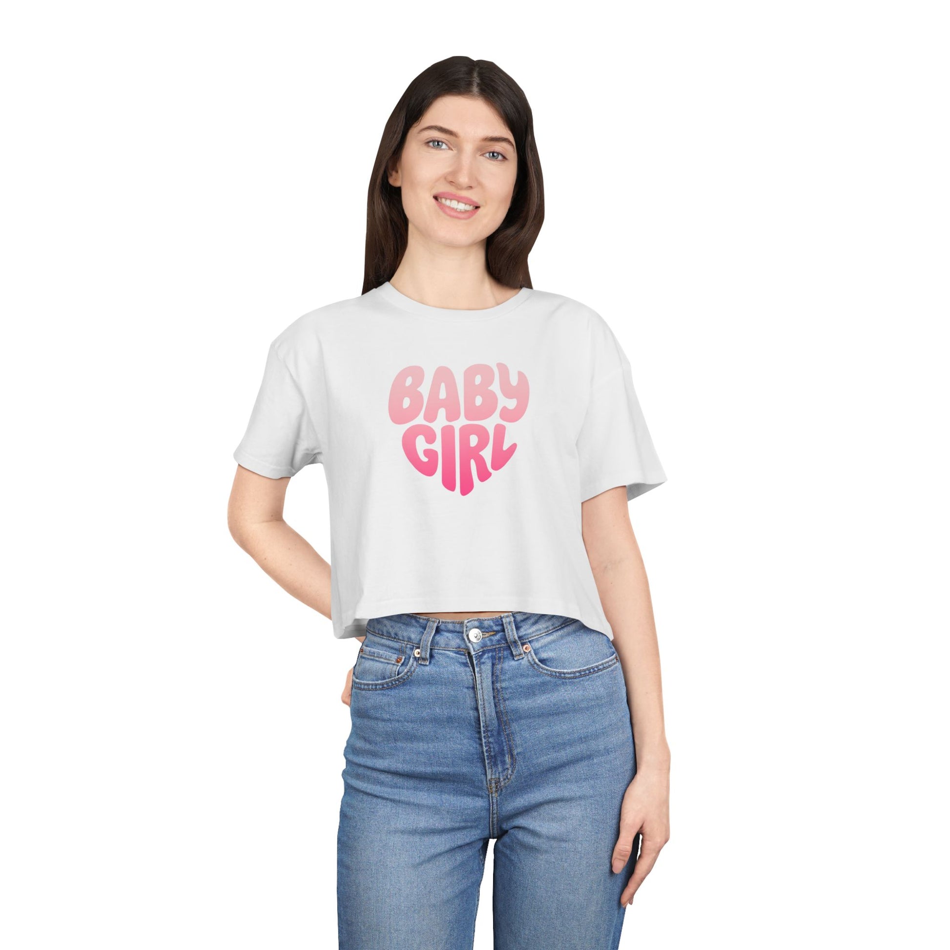 Fun and Playful Women's Crop Tee, Cute Baby Girl Shirt, Summer Fashion, Casual Outing, Gifts for Her, Trendy Apparel
