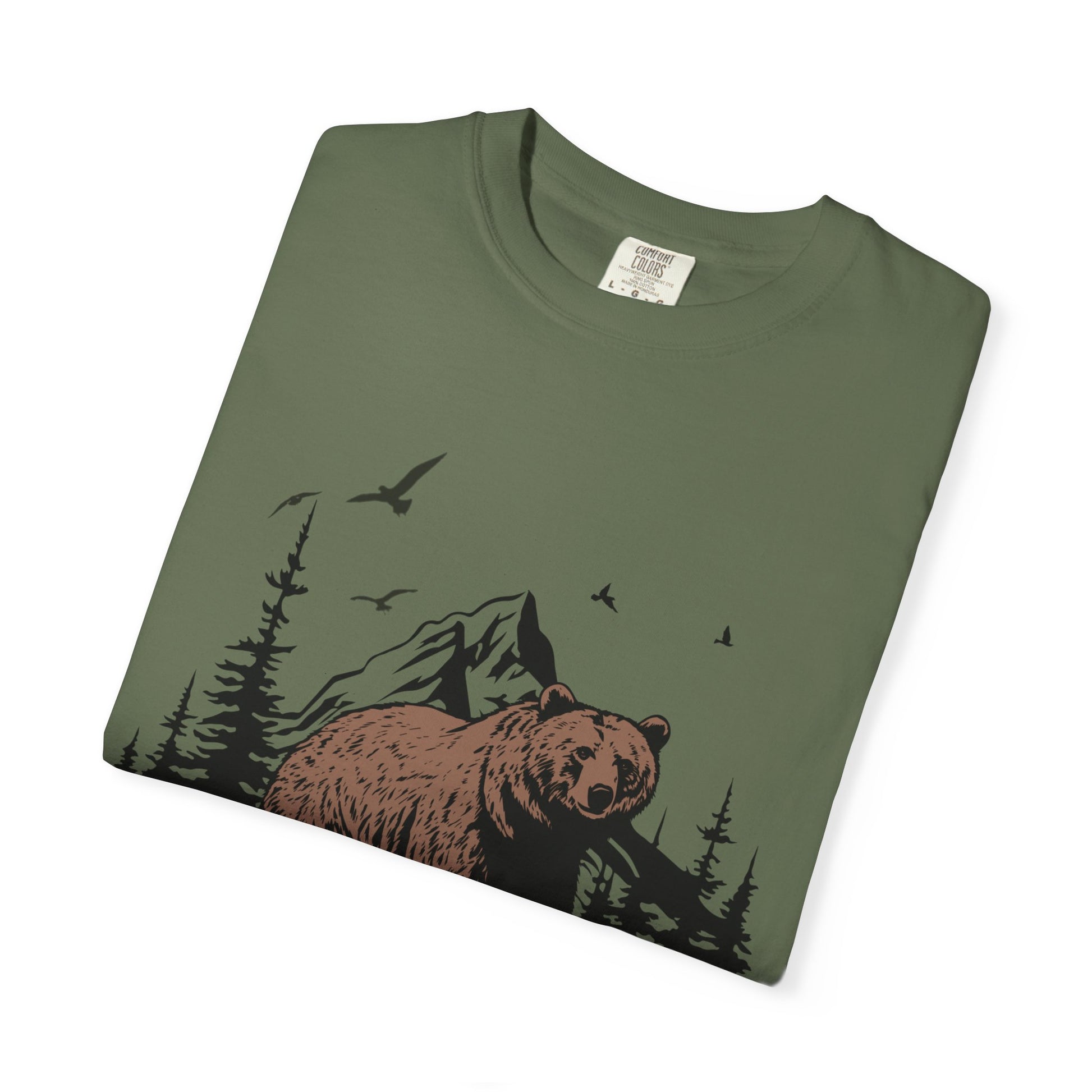Yellowstone Bear Graphic Tee - Unisex Garment-Dyed Shirt, Nature Lover Gift, Outdoorsy Style, Travel Souvenir, Vintage National Park Apparel