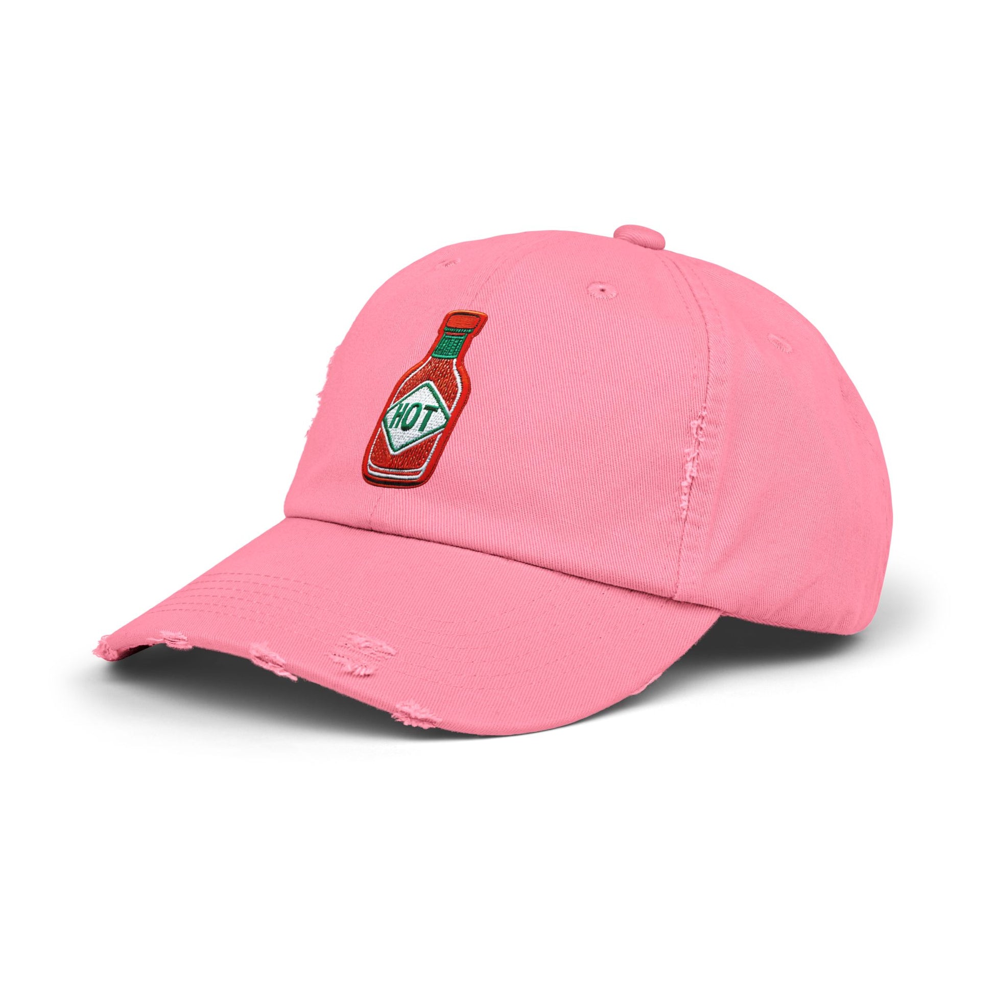 Hot Sauce Distressed Cap, Unisex Cap, Foodie Gift, Summer Accessory, Casual Hat, BBQ Style