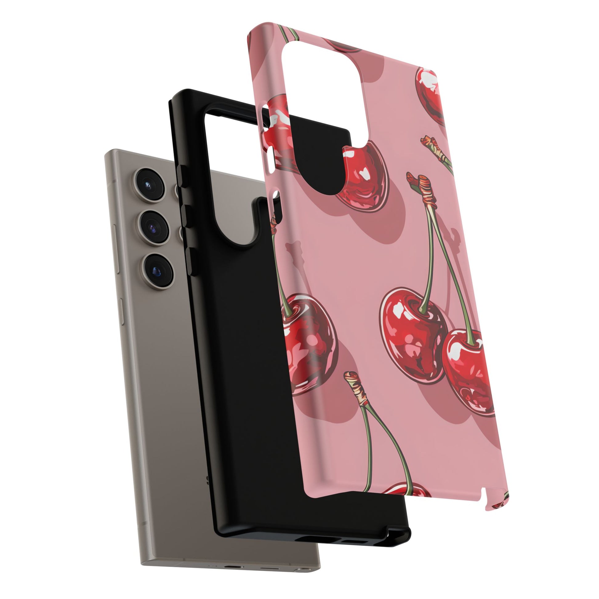 Cherry Blossom Phone Case, Tough Phone Cover, Cute Cherry Design, Summer Vibes, Phone Accessory, Gift for Her
