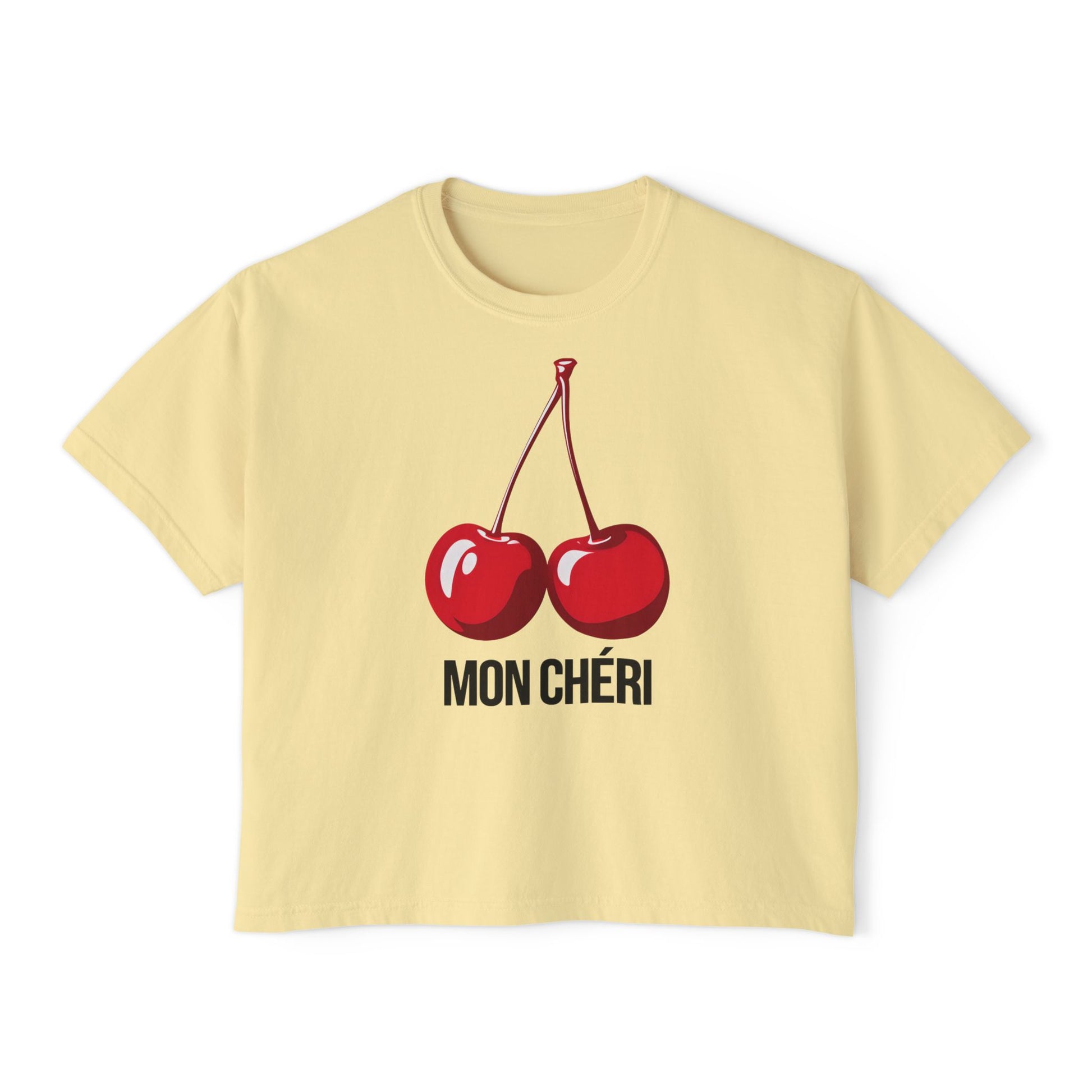Chic Cherry Women's Boxy Tee, Casual T-Shirt, Summer Top, Gift for Her, Trendy Graphic Tee