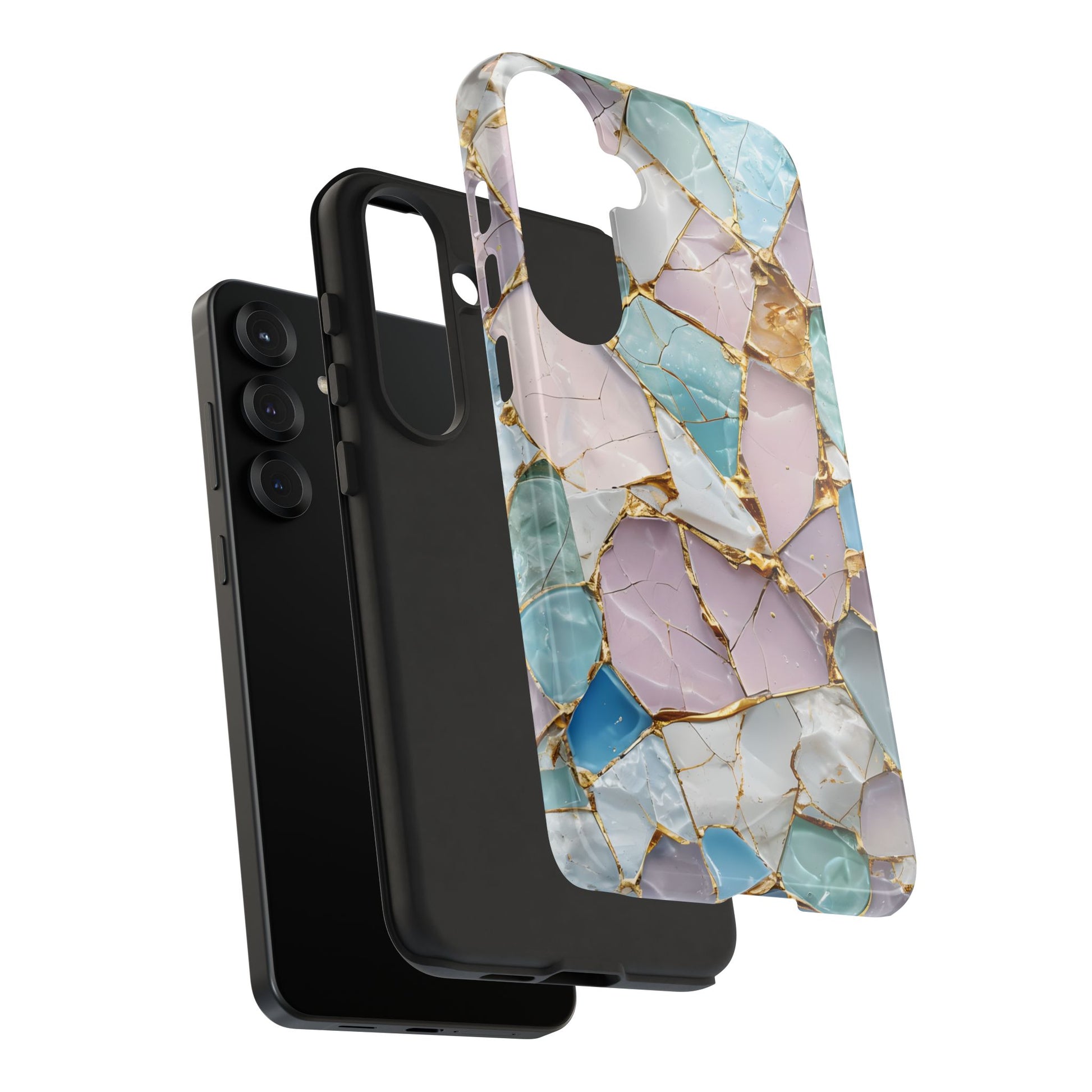 Colorful Phone Case - Tough Cases with Elegant Marble Design, Stylish Cover for Everyday Use, Gift for Her, Tech Accessory