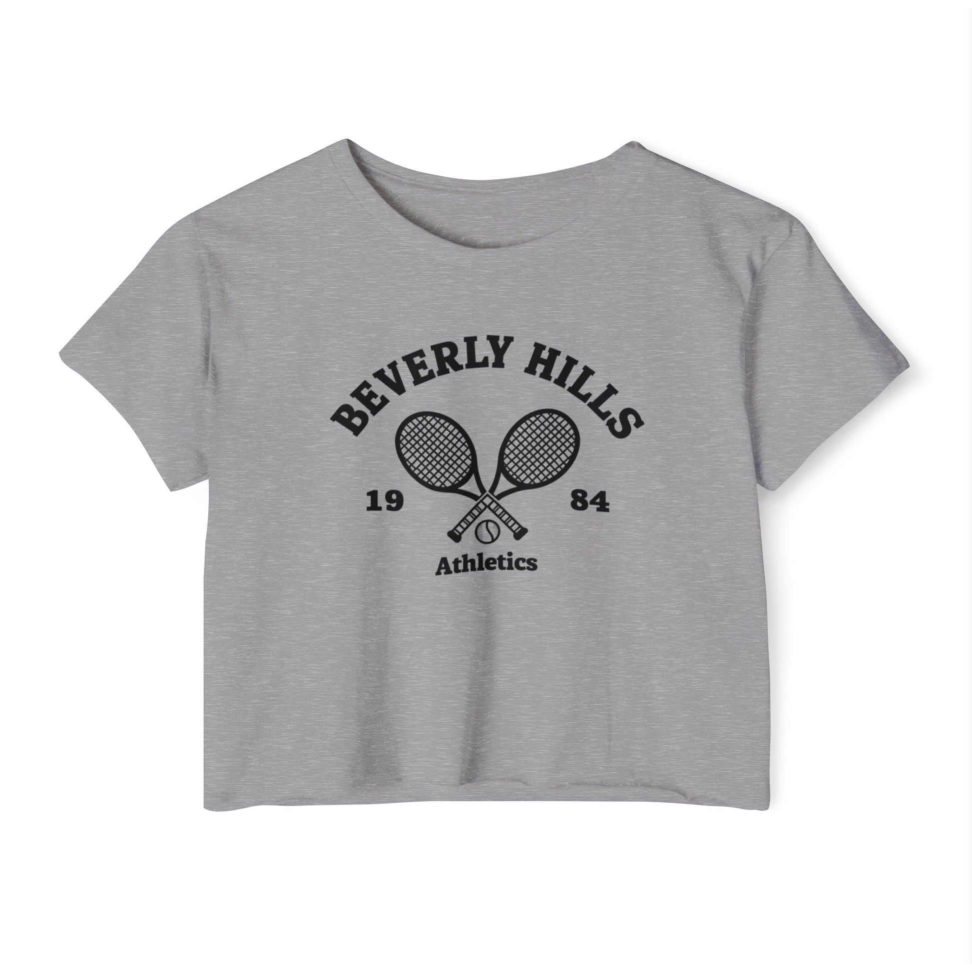 Beverly Hills Tennis Crop Top, Women's Summer Top, Festival Wear, Casual Tee, Athleisure Top, Graphic Crop Tee