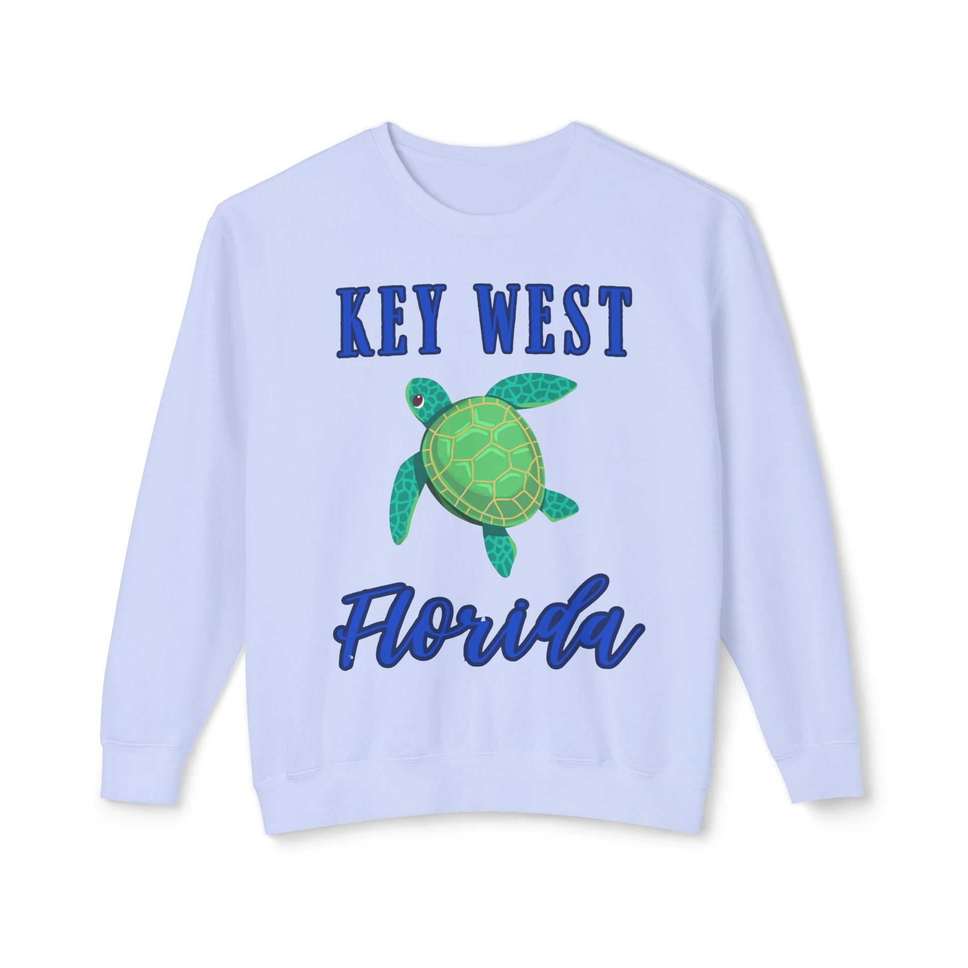 Key West Turtle Sweatshirt, Florida Gift, Lightweight Crewneck for Beach Lovers, Casual Summer Wear, Perfect for Travel