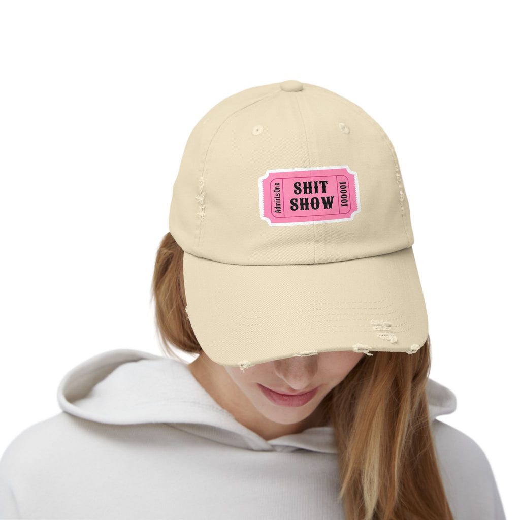Shit Show Distressed Cap - Casual Unisex Hat, Fun Gift for Friends, Party Accessory, Unique Birthday Present, Everyday Wear