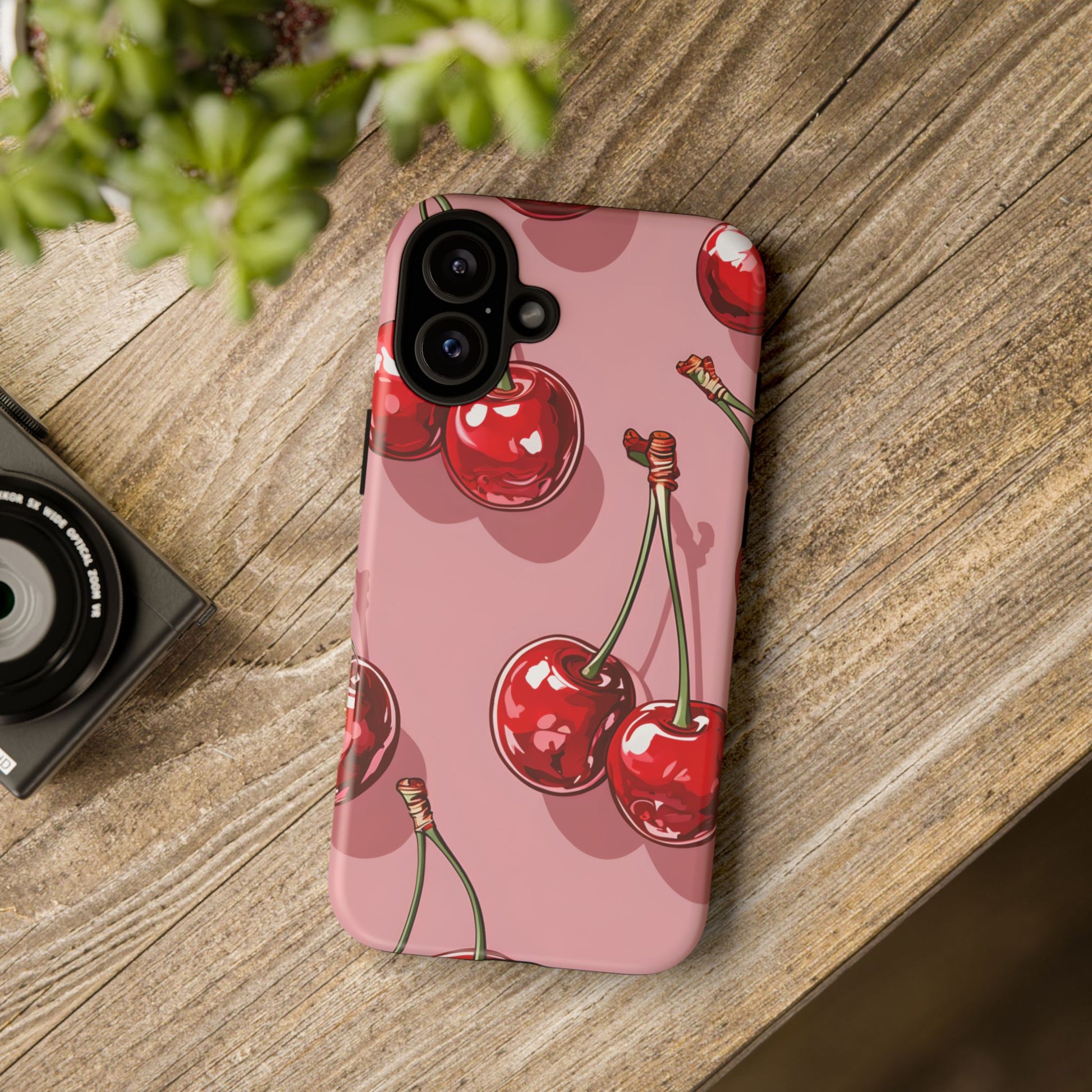 Cherry Blossom Phone Case, Tough Phone Cover, Cute Cherry Design, Summer Vibes, Phone Accessory, Gift for Her