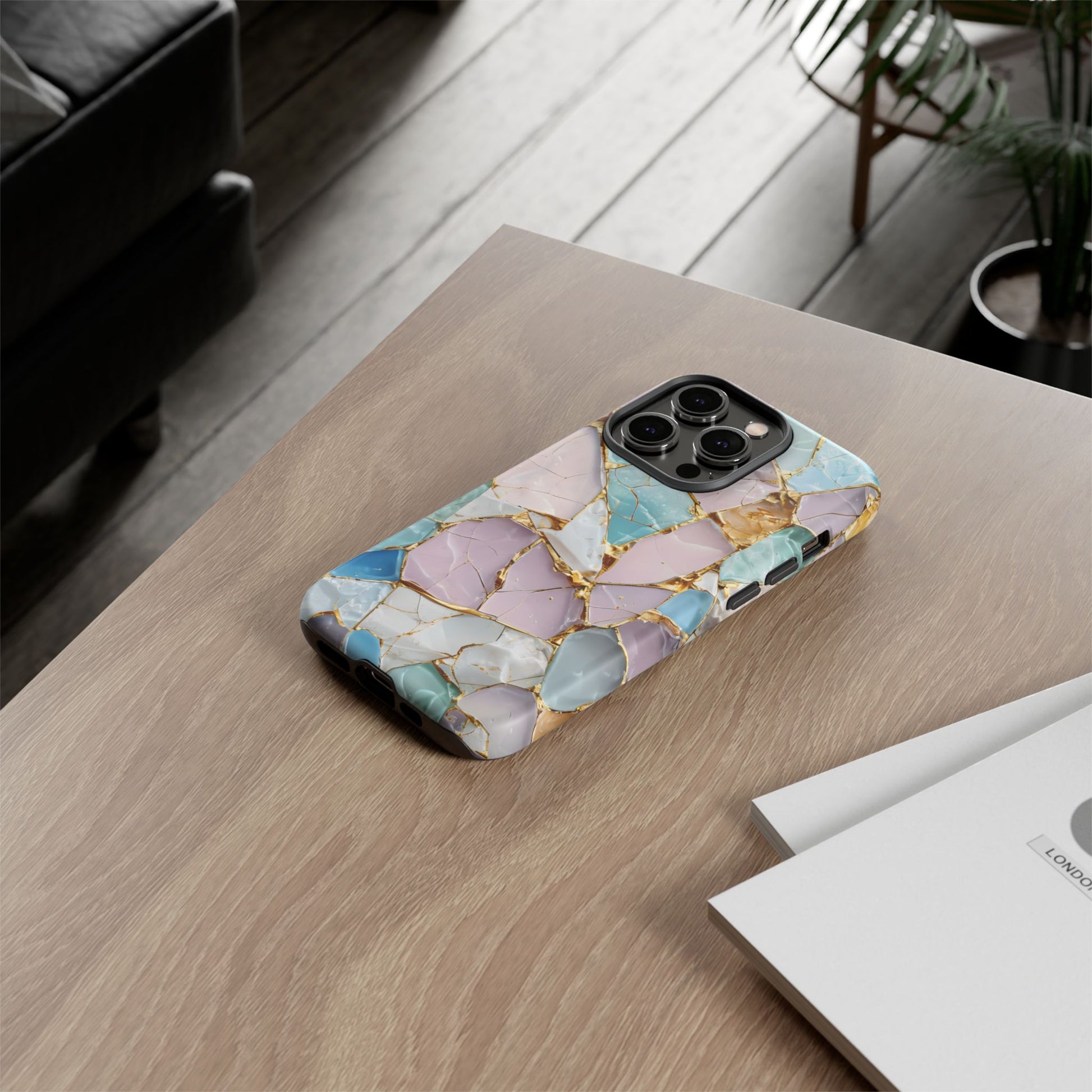 Colorful Phone Case - Tough Cases with Elegant Marble Design, Stylish Cover for Everyday Use, Gift for Her, Tech Accessory