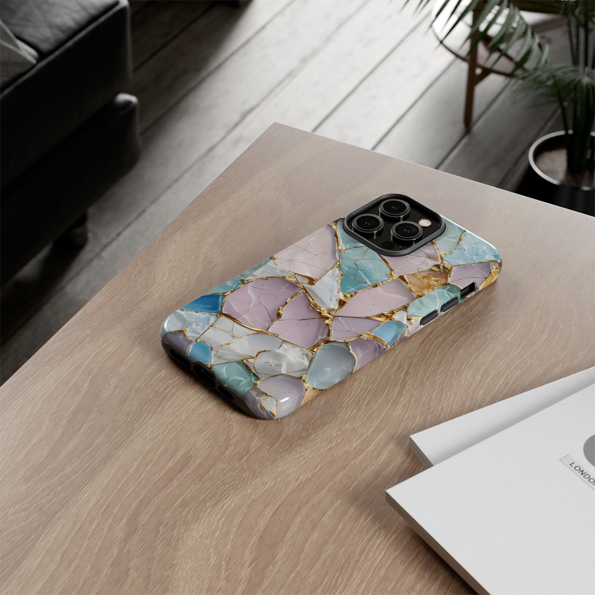 Colorful Phone Case - Tough Cases with Elegant Marble Design, Stylish Cover for Everyday Use, Gift for Her, Tech Accessory