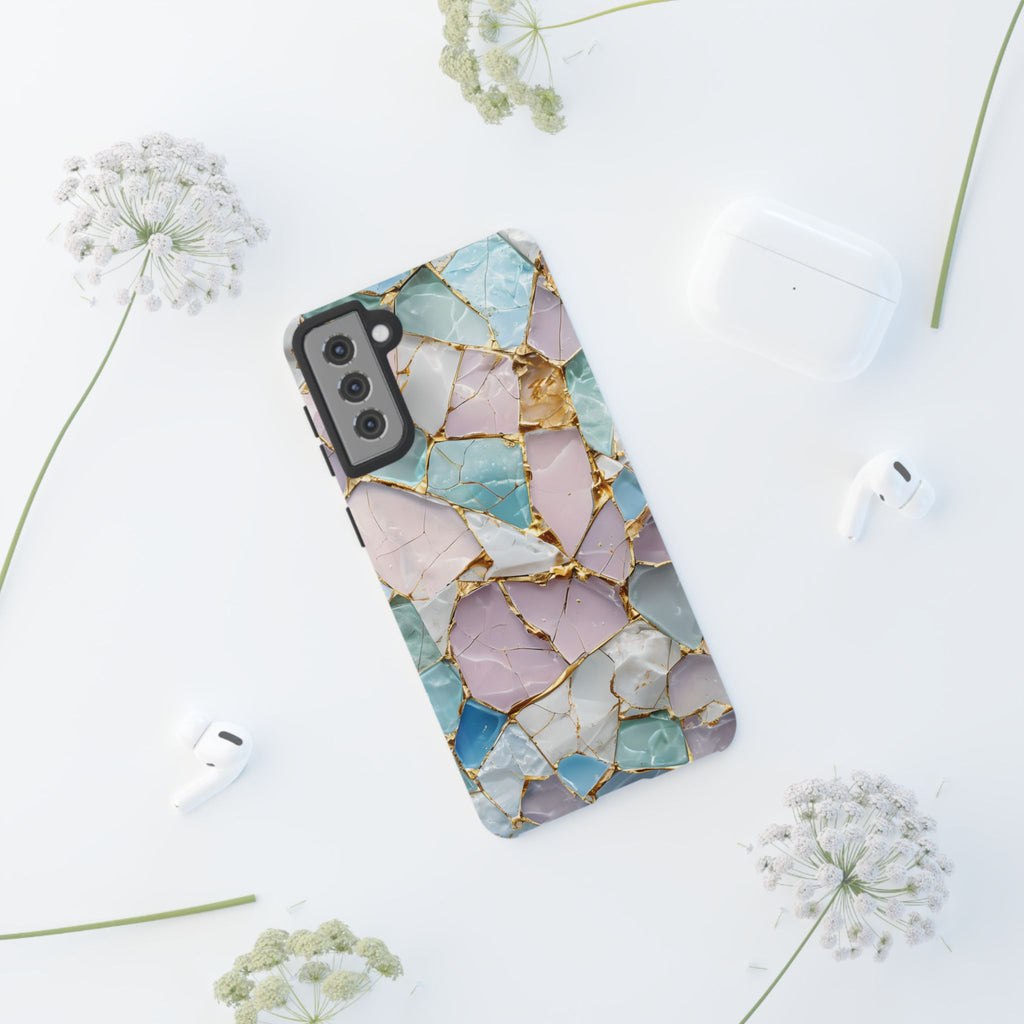 Colorful Phone Case - Tough Cases with Elegant Marble Design, Stylish Cover for Everyday Use, Gift for Her, Tech Accessory