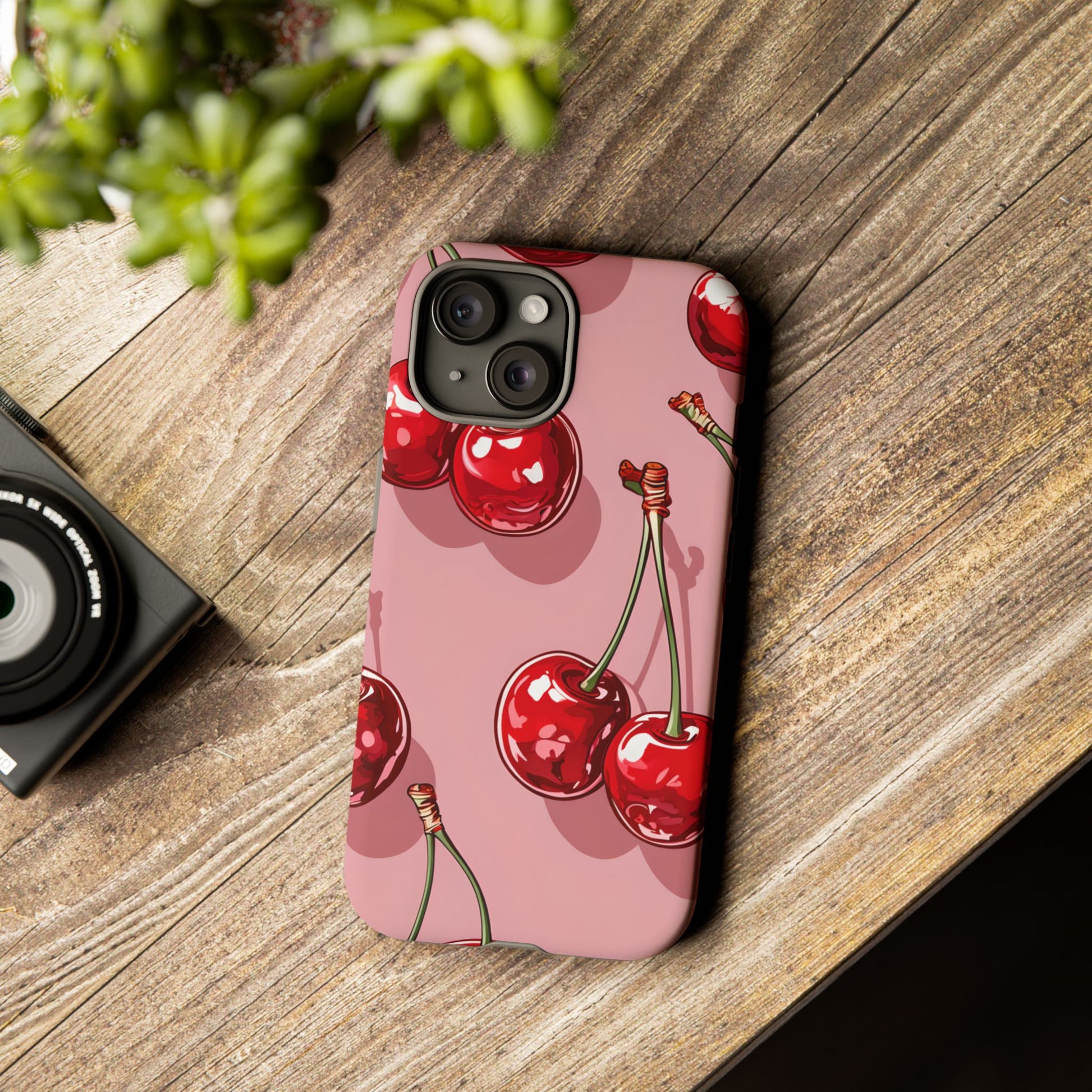 Cherry Blossom Phone Case, Tough Phone Cover, Cute Cherry Design, Summer Vibes, Phone Accessory, Gift for Her