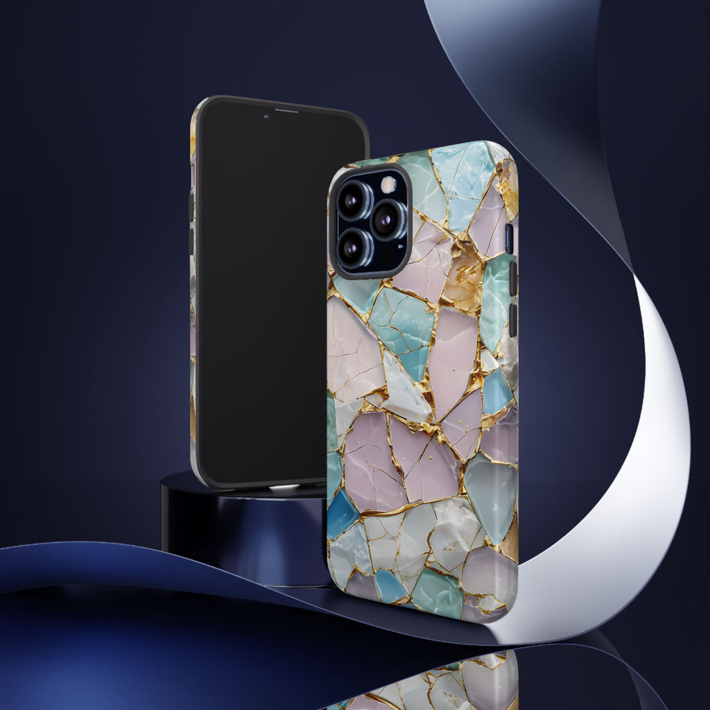 Colorful Phone Case - Tough Cases with Elegant Marble Design, Stylish Cover for Everyday Use, Gift for Her, Tech Accessory