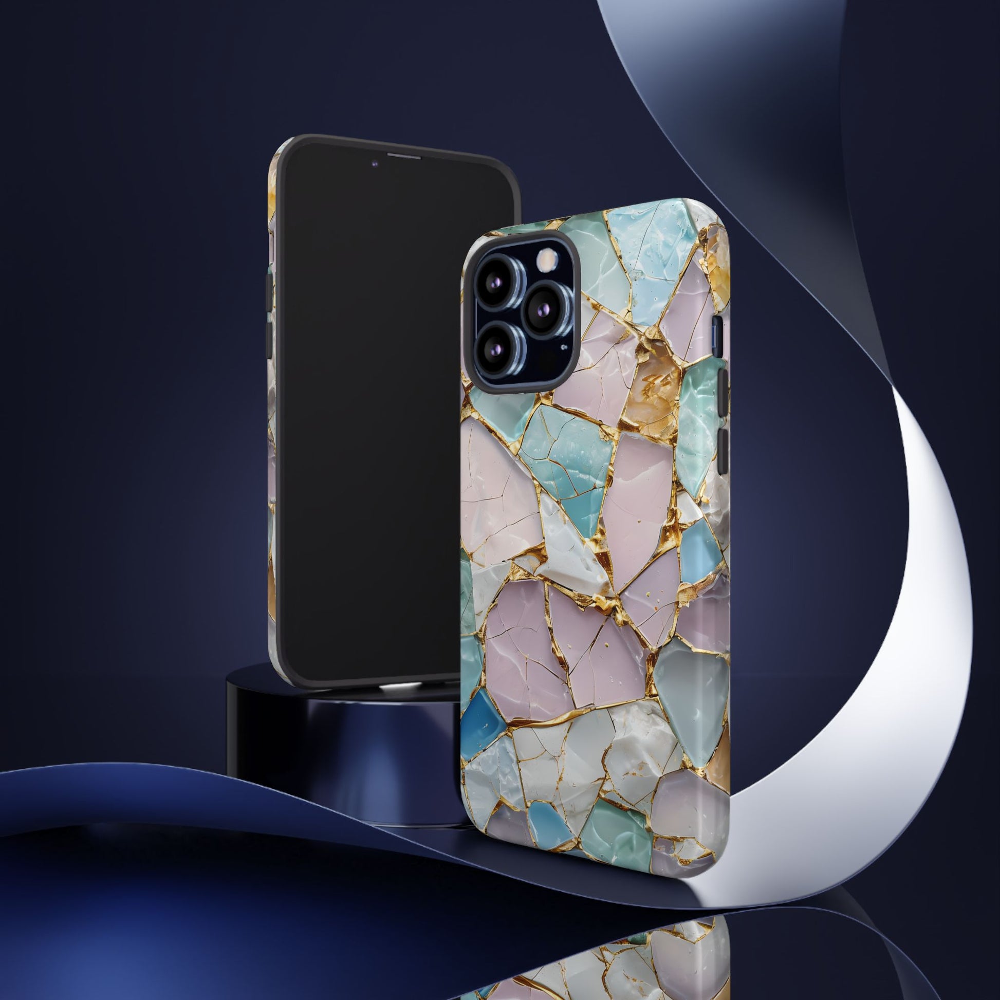 Colorful Phone Case - Tough Cases with Elegant Marble Design, Stylish Cover for Everyday Use, Gift for Her, Tech Accessory
