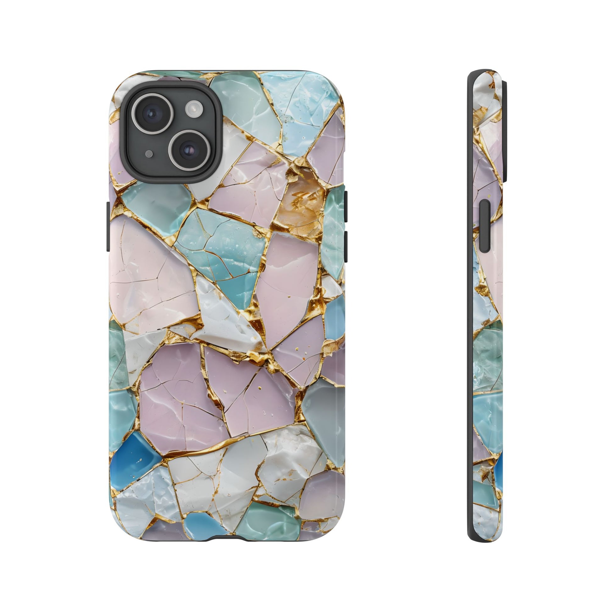 Colorful Phone Case - Tough Cases with Elegant Marble Design, Stylish Cover for Everyday Use, Gift for Her, Tech Accessory