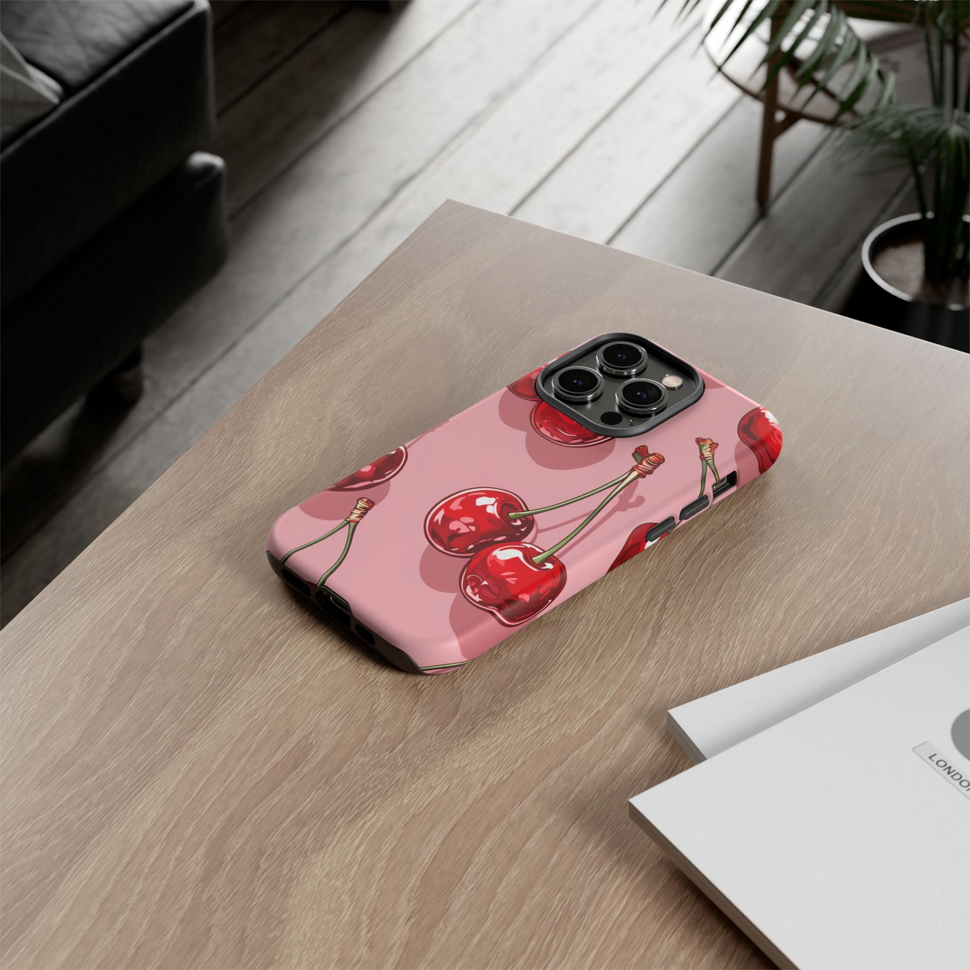 Cherry Blossom Phone Case, Tough Phone Cover, Cute Cherry Design, Summer Vibes, Phone Accessory, Gift for Her