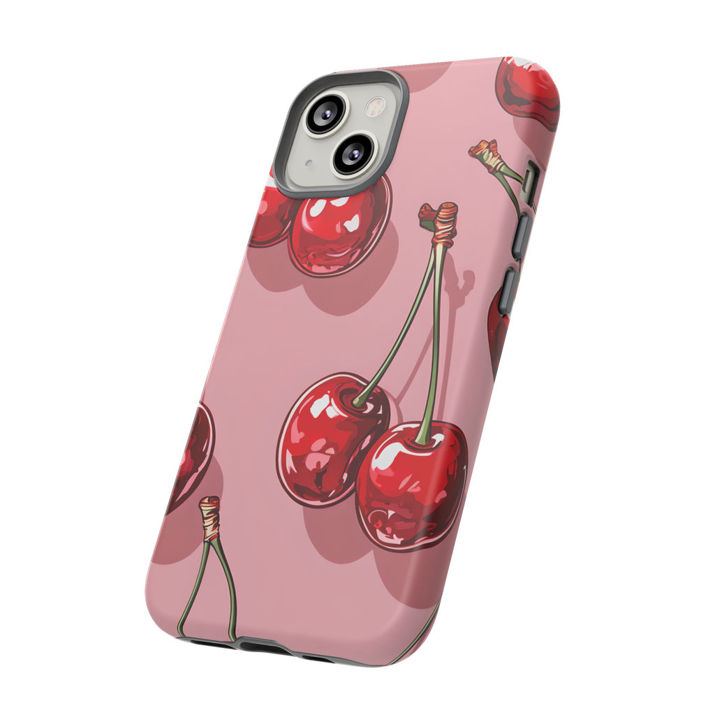 Cherry Blossom Phone Case, Tough Phone Cover, Cute Cherry Design, Summer Vibes, Phone Accessory, Gift for Her