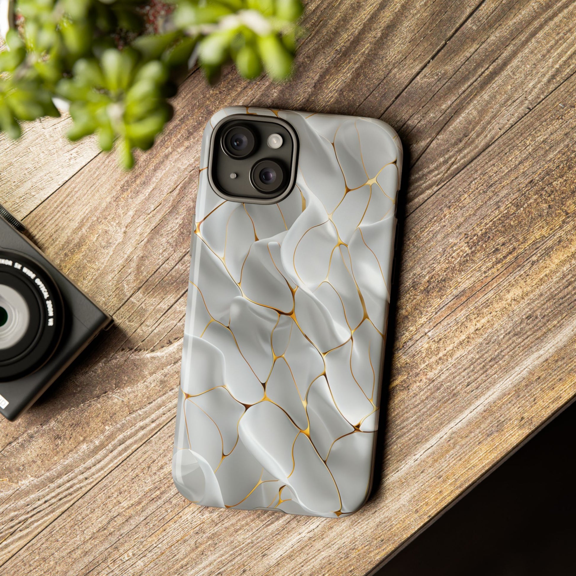 Elegant Phone Case with Golden Accents, Protective Mobile Cover, Stylish Tech Accessory, Perfect Gift for Any Occasion