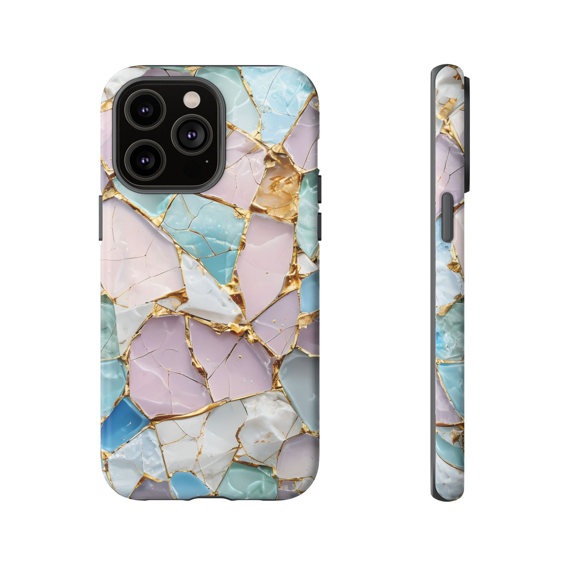 Colorful Phone Case - Tough Cases with Elegant Marble Design, Stylish Cover for Everyday Use, Gift for Her, Tech Accessory