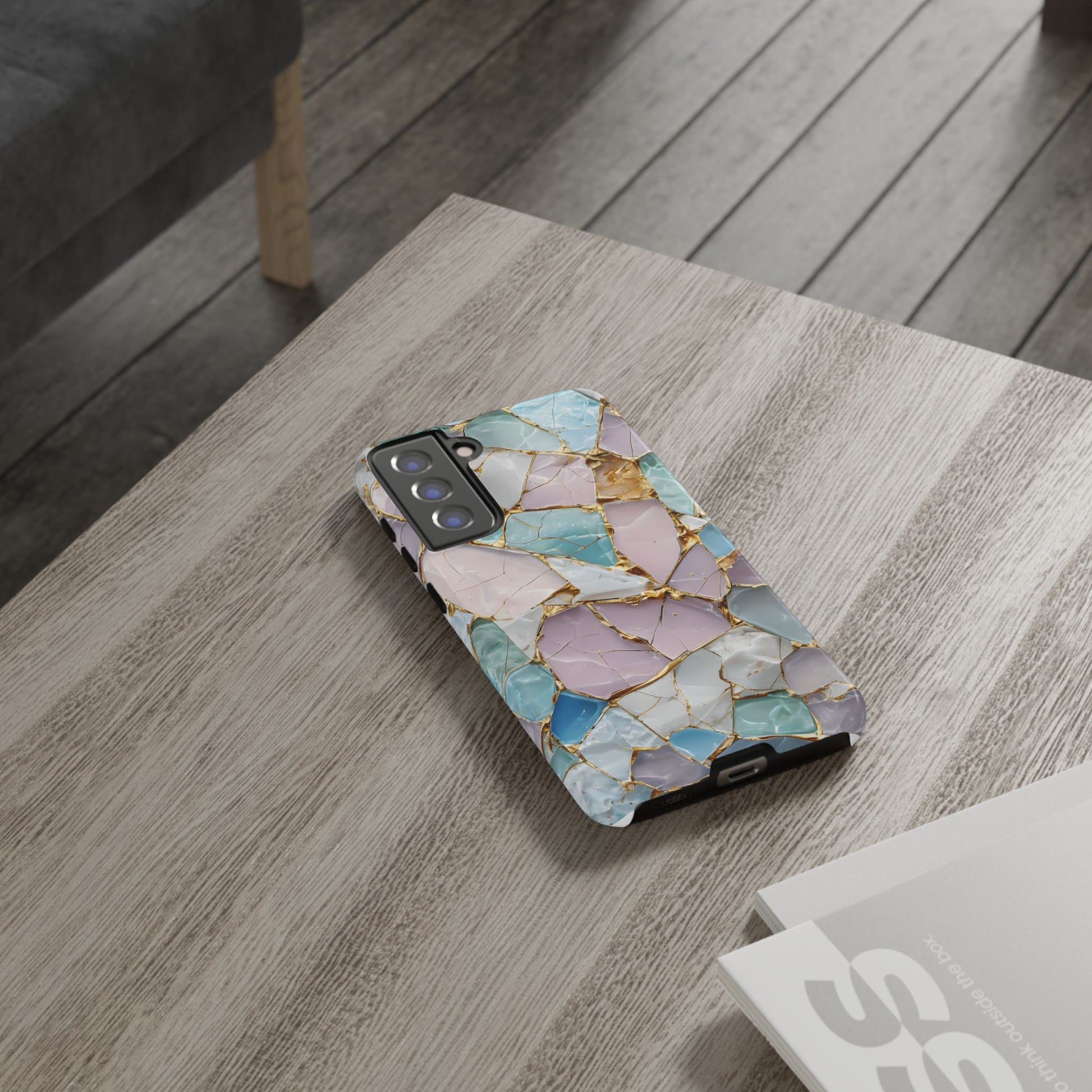 Colorful Phone Case - Tough Cases with Elegant Marble Design, Stylish Cover for Everyday Use, Gift for Her, Tech Accessory