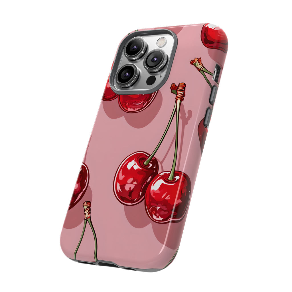 Cherry Blossom Phone Case, Tough Phone Cover, Cute Cherry Design, Summer Vibes, Phone Accessory, Gift for Her